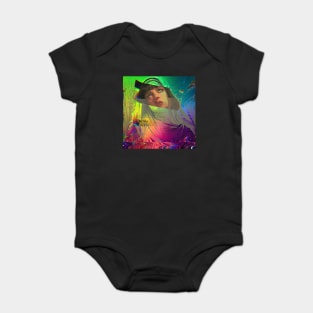 Uma Thurman Glitch Design Artwork Baby Bodysuit